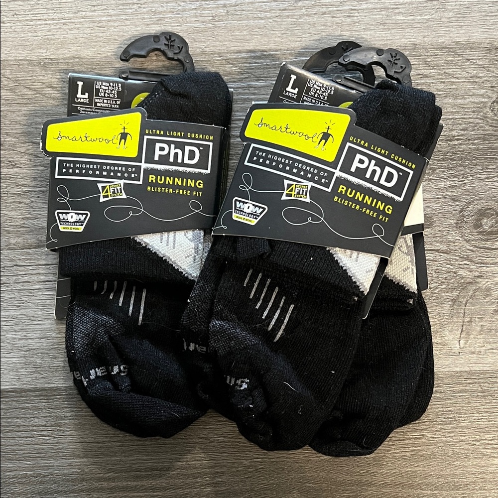 Smartwool PhD Running Socks - Black and White